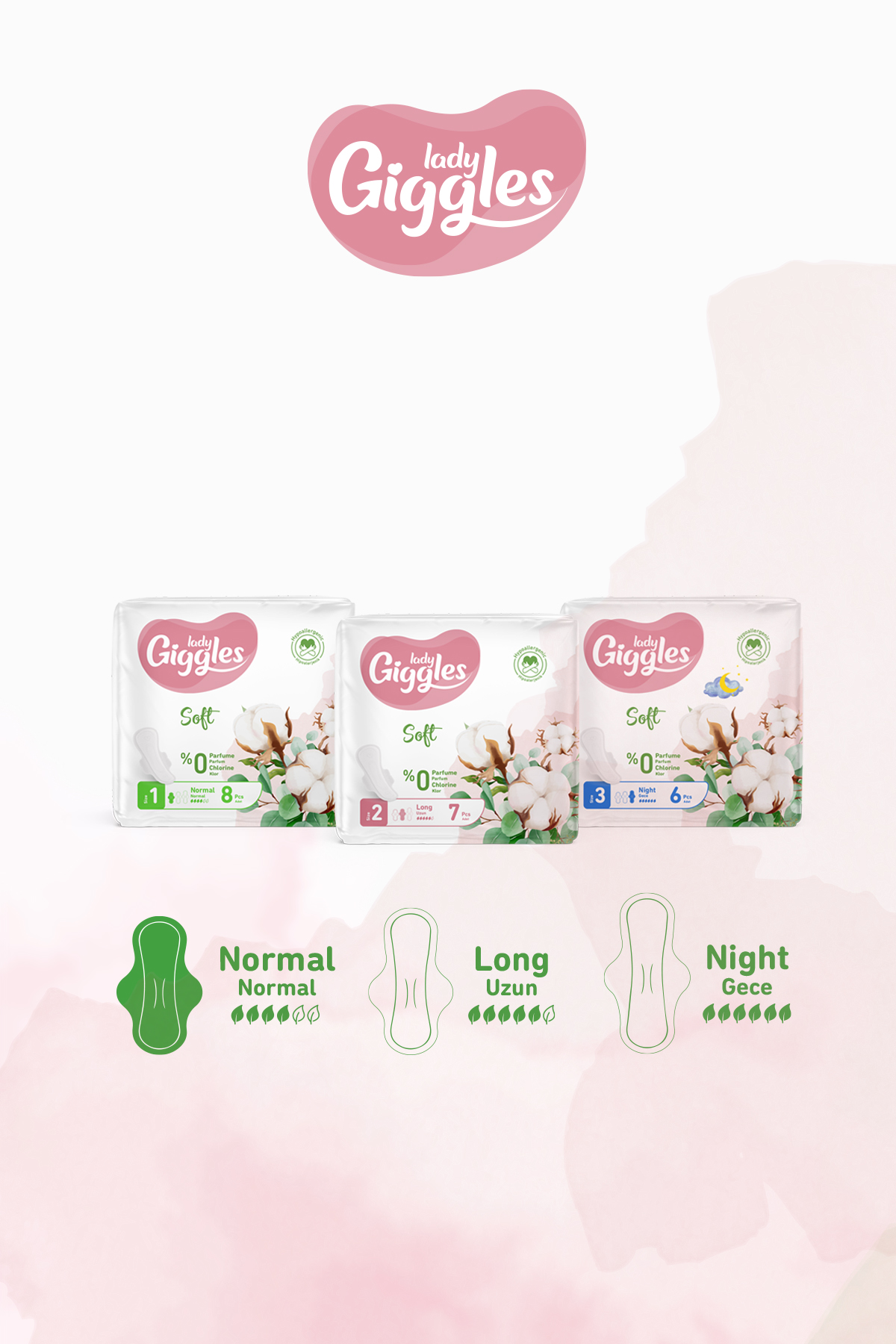 Giggles Lady Soft Hijyenik Ped Uzun Dev Fırsat Paketi 84 Adet